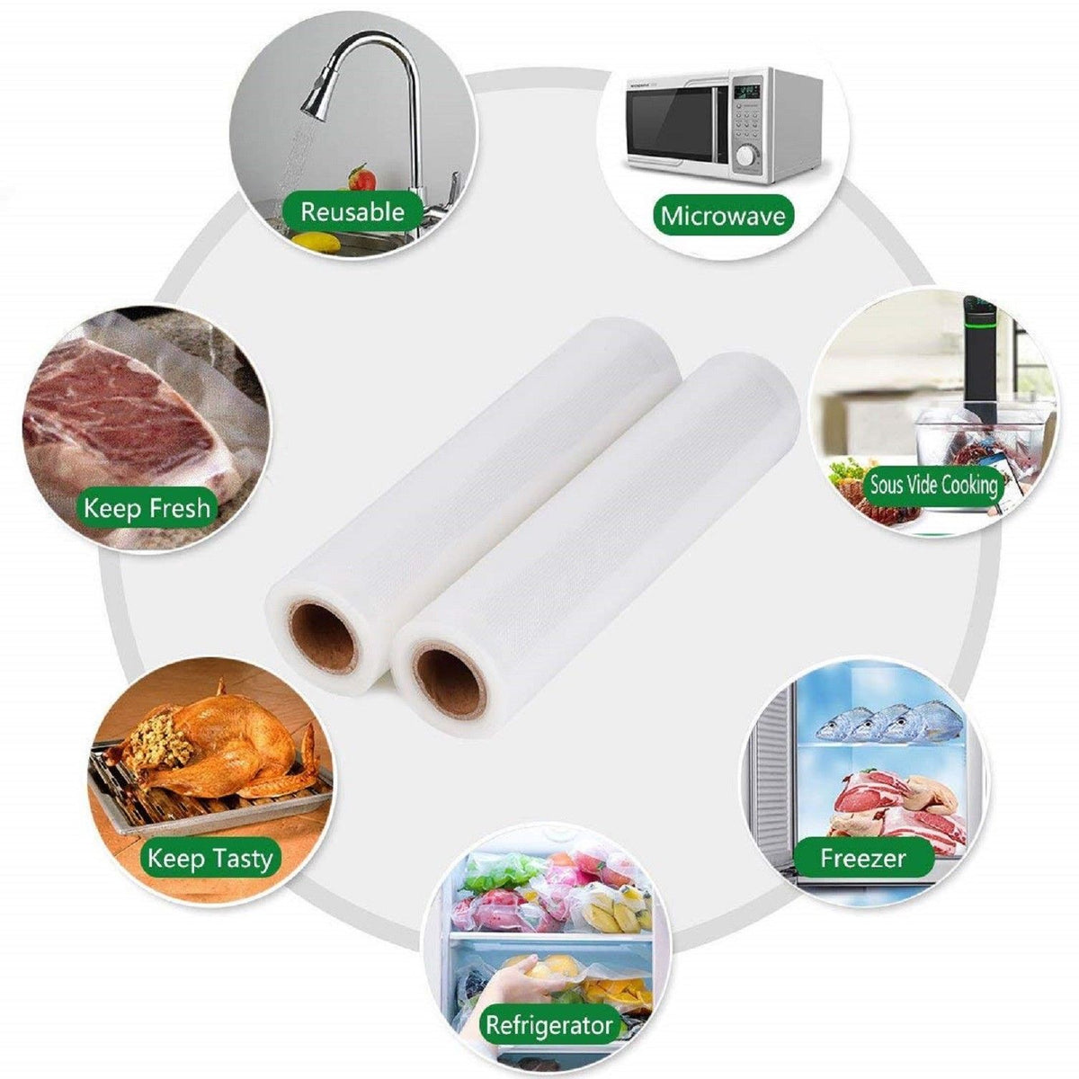 FoodMagicSeal 4''x50' Rolls (4) – Food Magic Seal